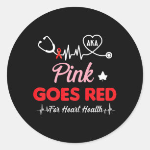 Sticker Rond Les Femmes Costume Aka Rose devient rouge pour la