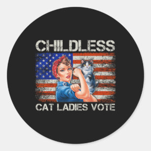 Sticker Rond Les Femmes De Chat Sans Enfant Votent Rosie Le Riv