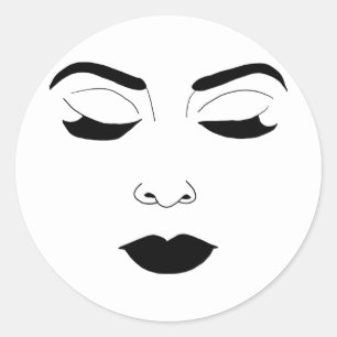 Sticker Rond Les femmes face les yeux fermés maquillage beauté 
