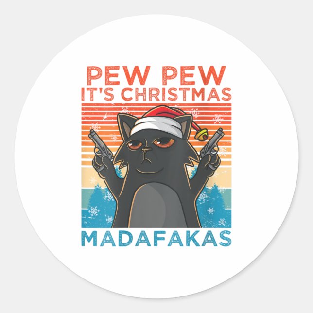 Sticker Rond Les femmes mâchent c'est Noël Madafakas (Devant)