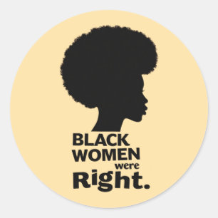 Sticker Rond Les Femmes Noires Étaient Juste Au-Dessus De Silho