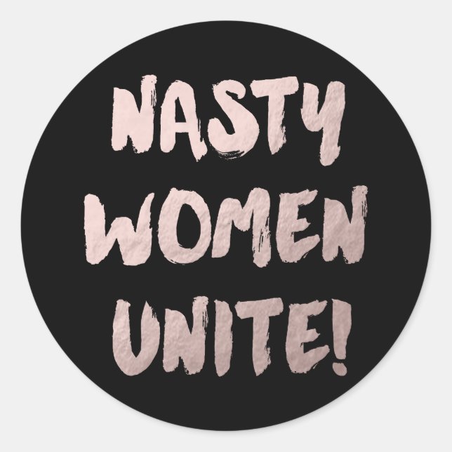 Sticker Rond Les femmes noires roses s'unissent (Devant)