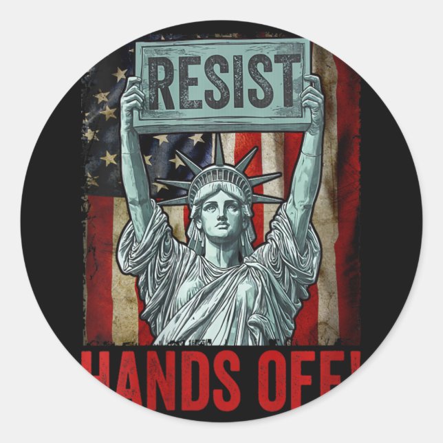 Sticker Rond Les Femmes Résistent À La Statue De La Liberté Mai (Devant)