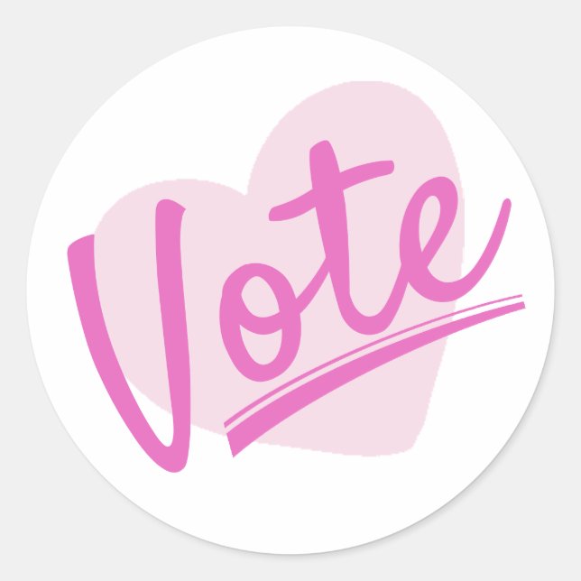 Sticker Rond Les femmes roses votent (Devant)
