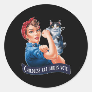 Sticker Rond Les Femmes Sans Enfant Votent Rosie Le Riveter