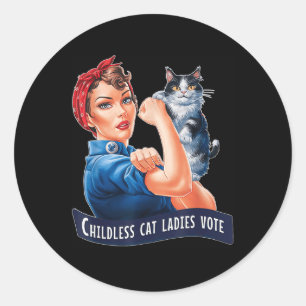 Sticker Rond Les Femmes Sans Enfants Votent Roise Le Reveter Le