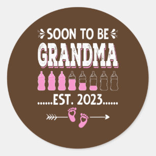 Sticker Rond Les Femmes Seront Bientôt Grand-Mère 2023 Grossess
