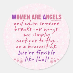 Sticker Rond Les femmes sont des anges