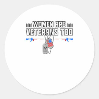 Sticker Rond Les femmes sont des vétérans trop US AIR FORCE Chi