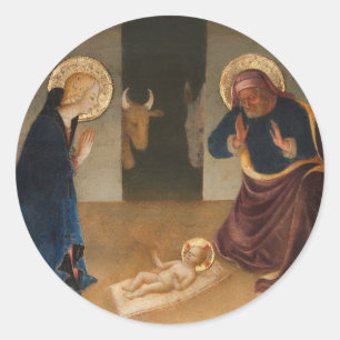 Sticker Rond Les Fêtes De La Nativité