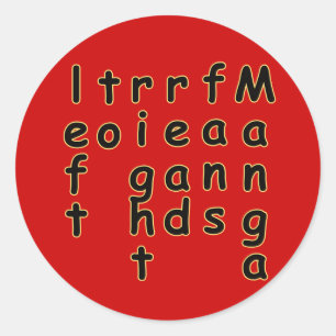 Sticker Rond Les feuilles de coquillage de la farce d'Otaku Man