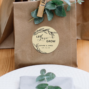 Sticker Rond Les Feuilles Laurel laissent l'amour grandir Maria