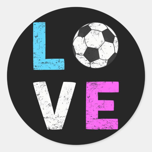 Sticker Rond Les filles aiment le football J'aime le football C (Devant)