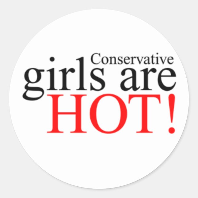 Sticker Rond Les filles conservatrices sont sexy (Devant)