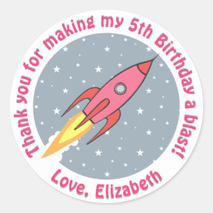 Sticker Rond Les filles de l'espace extra-atmosphérique Merci 