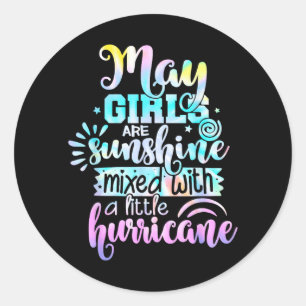 Sticker Rond Les Filles De Mai Sont Du Soleil Mélangé À Un Peti