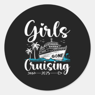 Sticker Rond Les filles en croisière 2025 Voyage de vacances en