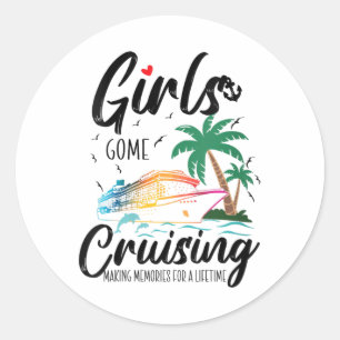 Sticker Rond Les Filles Filles Partent En Croisière Pour Faire