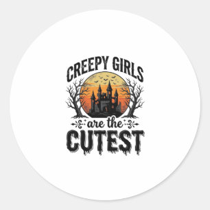 Sticker Rond Les Filles Flippantes Sont Le Plus Mignon Design D