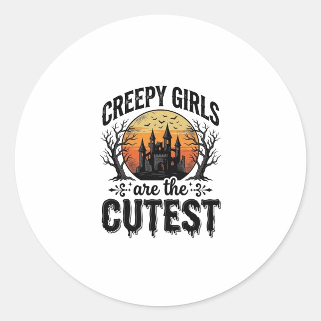 Sticker Rond Les Filles Flippantes Sont Le Plus Mignon Design D (Devant)