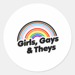 Sticker Rond Les filles gays et theys