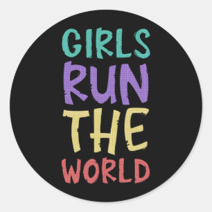 Sticker Rond Les Filles Gèrent Le Monde Féministe