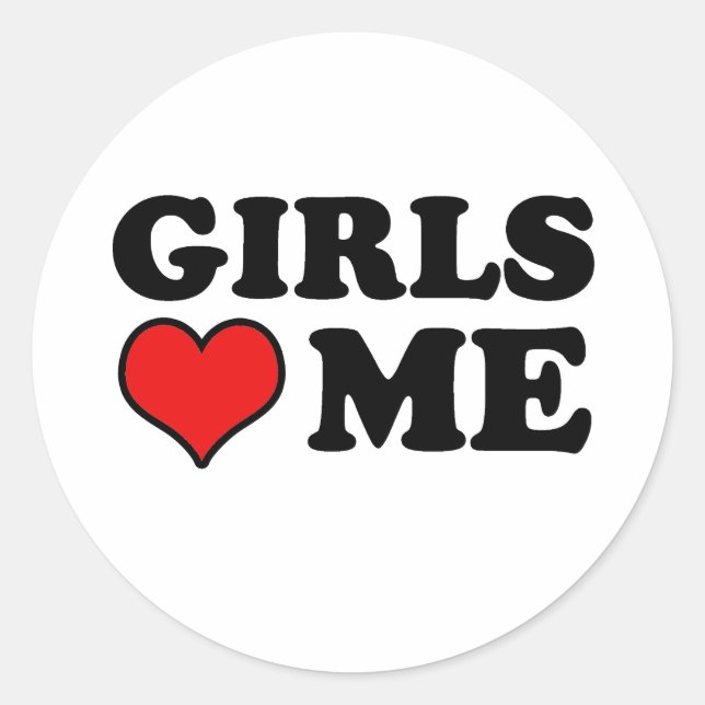Sticker Rond Les Filles M'aiment (Devant)