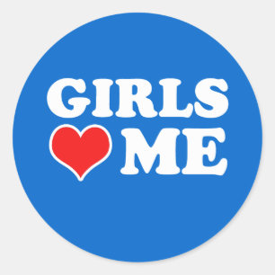 Sticker Rond Les filles m'aiment