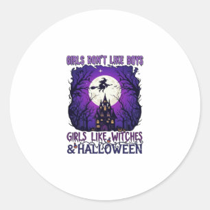 Sticker Rond Les Filles N'Aiment Pas Les Sorcières De Maison Ha