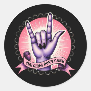 Sticker Rond Les filles ne se soucient pas des féministes