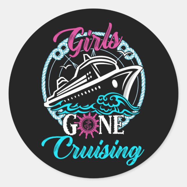 Sticker Rond Les filles sont parties Cruise Croisière Amateurs  (Devant)