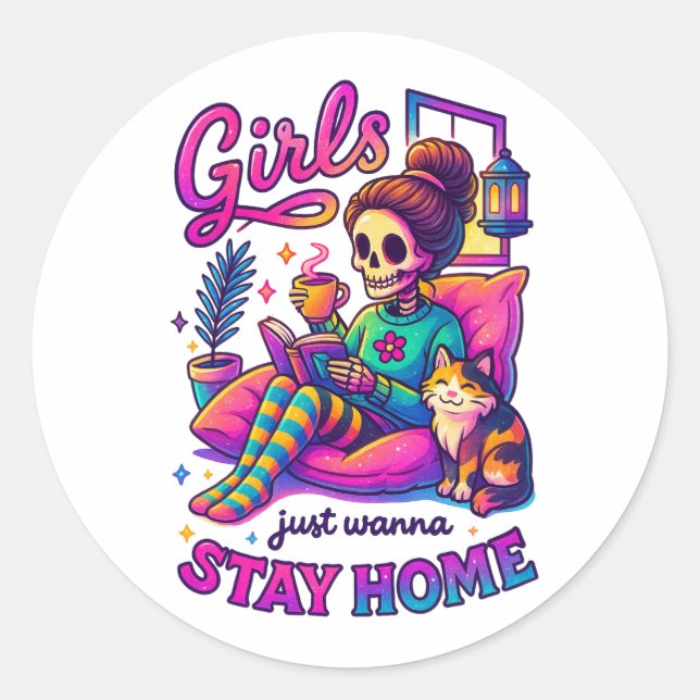 Sticker Rond Les Filles Veulent Juste... (Devant)
