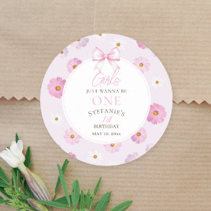 Sticker Rond Les filles veulent juste être une fantaisie floral
