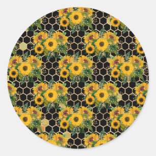 Sticker Rond Les Fleurs De Soleil Se Tournent Naturellement Ver