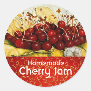 STICKER ROND LES FRUITS DE SAISON, JAR DE CONSERVATION DE JAM D
