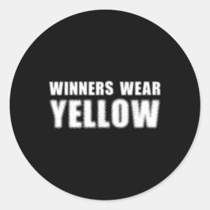 Sticker Rond Les gagnants portent couleur jaune Camp de guerre