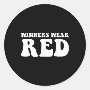 Sticker Rond Les gagnants portent Red Team Spirit Game Concours