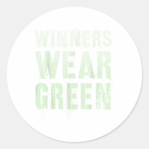 Sticker Rond Les gagnants vintages portent le camp d'été vert J