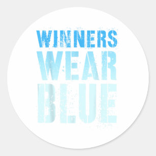 Sticker Rond Les gagnants vintages portent le tournoi Bleu jeu