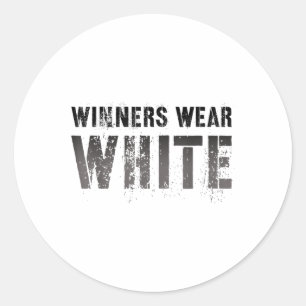 Sticker Rond Les gagnants vintages portent une couleur blanche