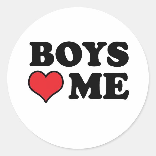 STICKER ROND LES GARÇONS M'AIMENT (Devant)