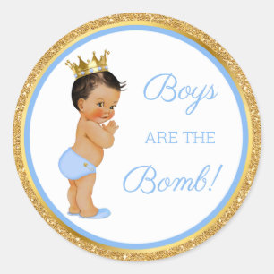 Sticker Rond Les garçons sont la bombe ! Cadeau de bain Etc Ble