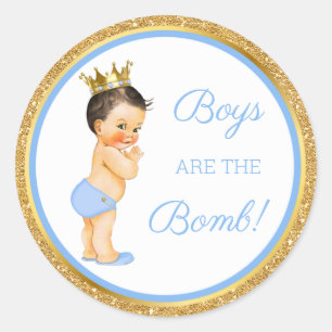 Sticker Rond Les garçons sont la Bombe! Cadeau de bain Etc Bleu