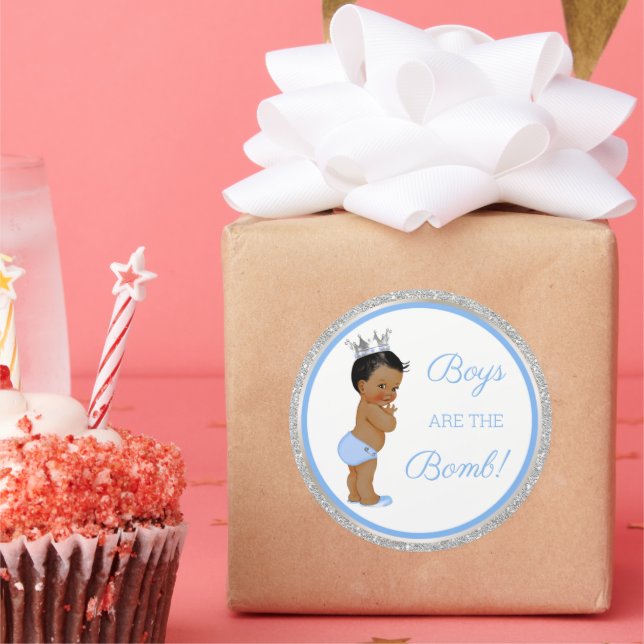 Sticker Rond Les garçons sont la bombe ! Classe Cadeau Bain Etc (Fête)