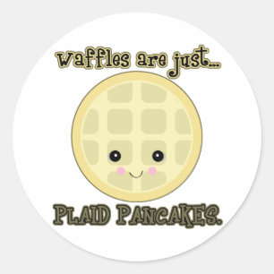 Sticker Rond les gaufres kawaii sont juste des crêpes