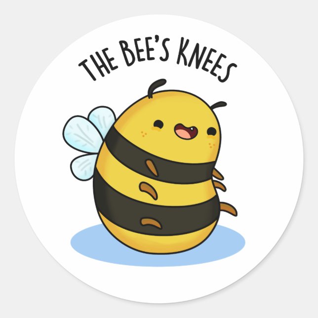 Sticker Rond Les genoux des abeilles drôle Bumble Bee Pun (Devant)