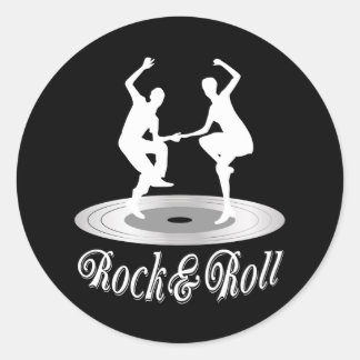 Sticker Rond Les gens dansent Rock and roll