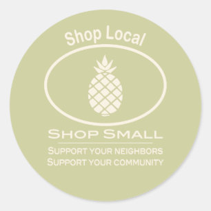 Sticker Rond Les gens du pays de magasin, font des emplettes