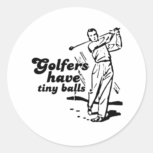 Sticker Rond Les golfeurs ont de petites balles (Devant)