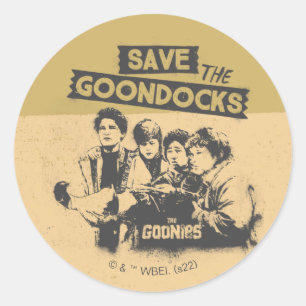 Sticker Rond Les Goonies "Sauvez Les Quais De Goon"
